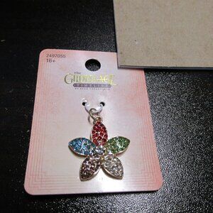 Gold tone Star with Rainbow Colored Rhinestones